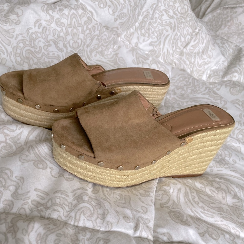 Suede wedge sandals